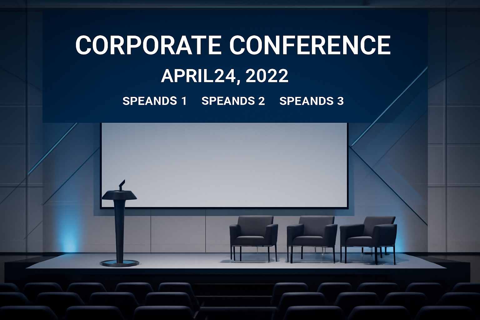 Professional banner for a corporate business conference.